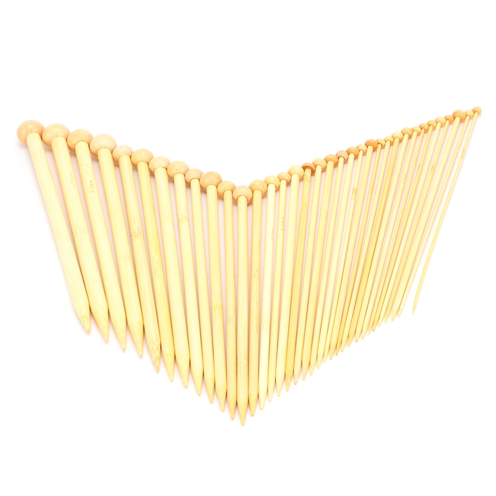 36pcs Knitting Needle Bleached Bamboo Single Tip Crochet for Sewing Clothes Shoes Gloves