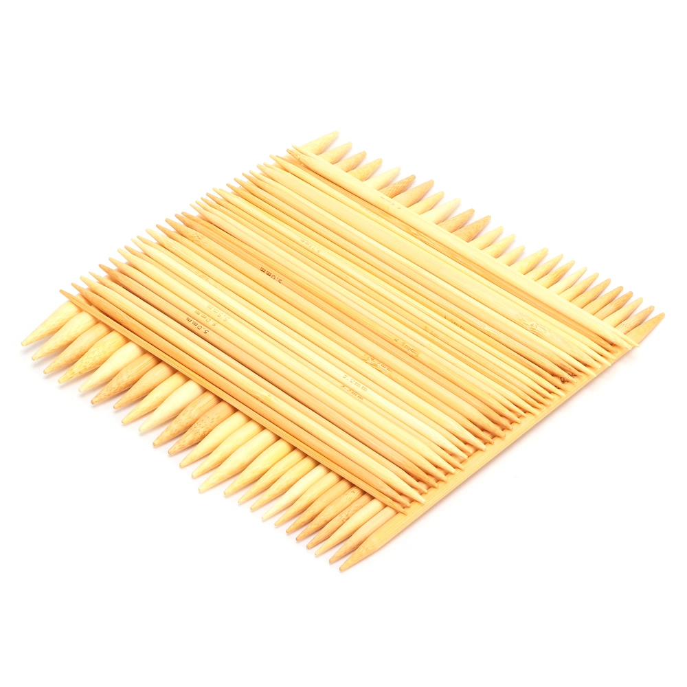 75pcs Knitting Needle Carbonized Bamboo Double Pointed Crochet for Sweaters Shoes Hats Gloves