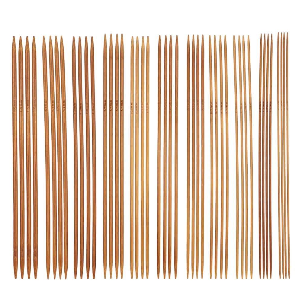 44Pcs Knitting Needle Carbonized Bamboo Double Pointed Household Clothing Making Supplies