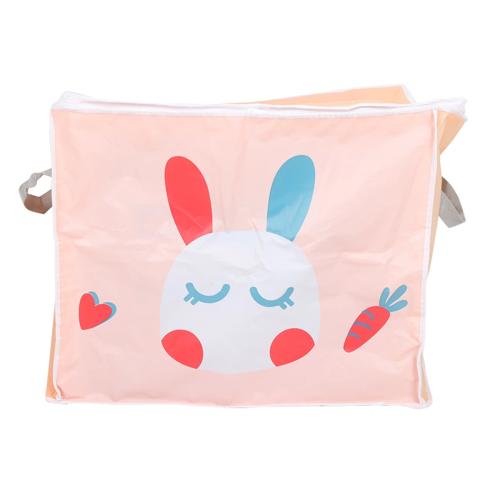 Zippered Storage Bag Waterproof Moisture‑proof and Dust‑proof for Quilt Bedding Clothes Blanket Organizers with HandlePink Rabbit