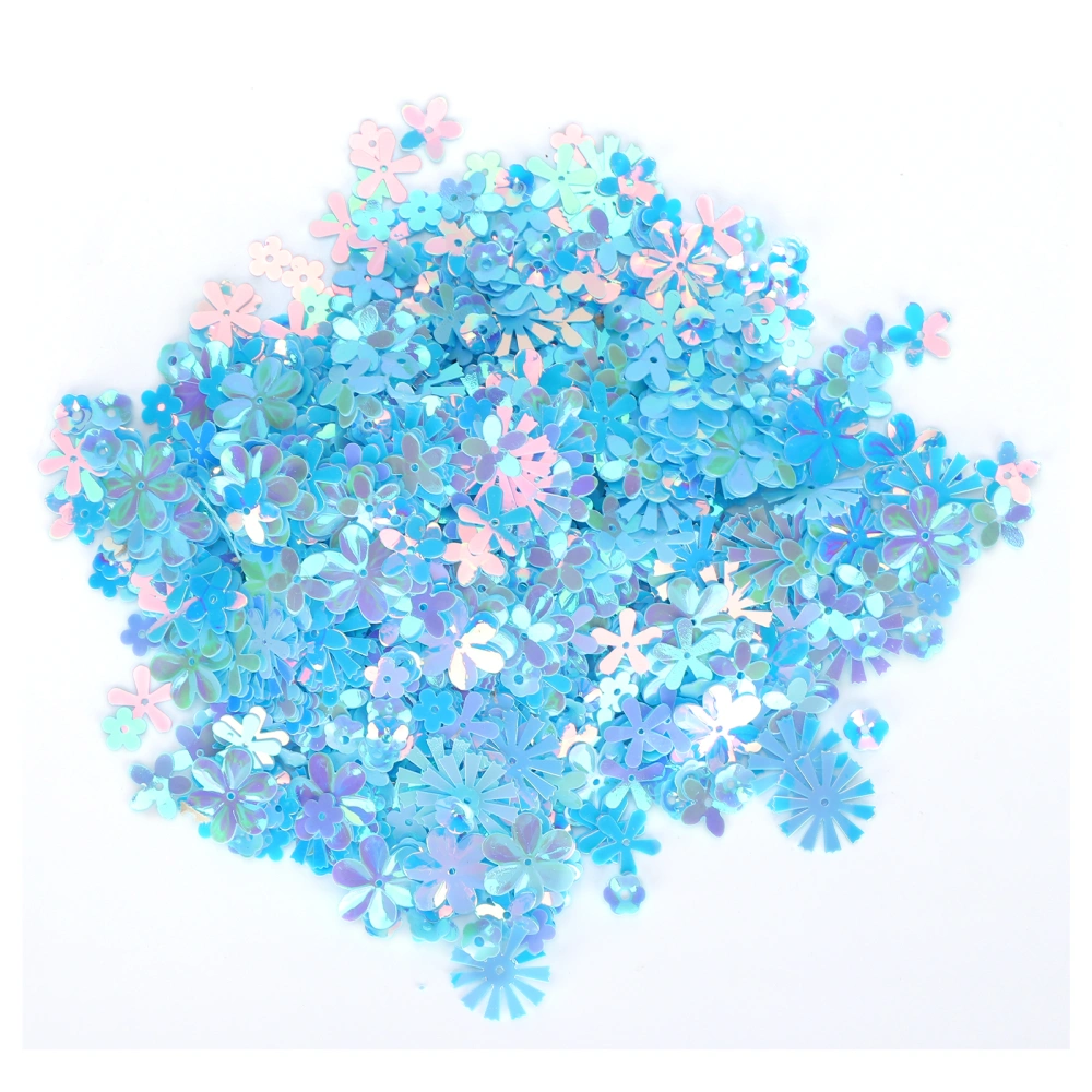 Confetti FlowerShaped Glitter Sequins Spangles Party Wedding Sprinkle Part Decoration Supplies(Colorful Blue )