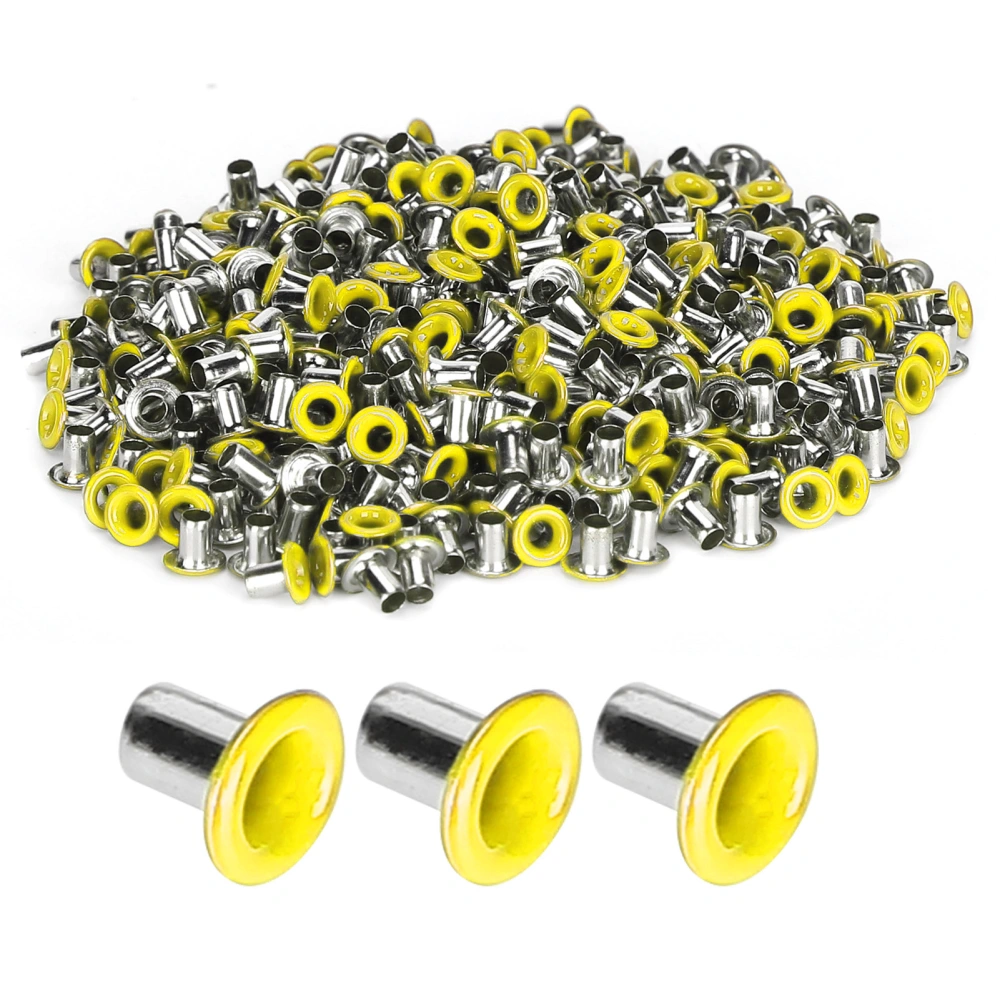 500Pcs Brass Eyelets 2mm Inner Hole Colorful Grommets Kit for Clothing Shoes Bag DIY CraftsYellow