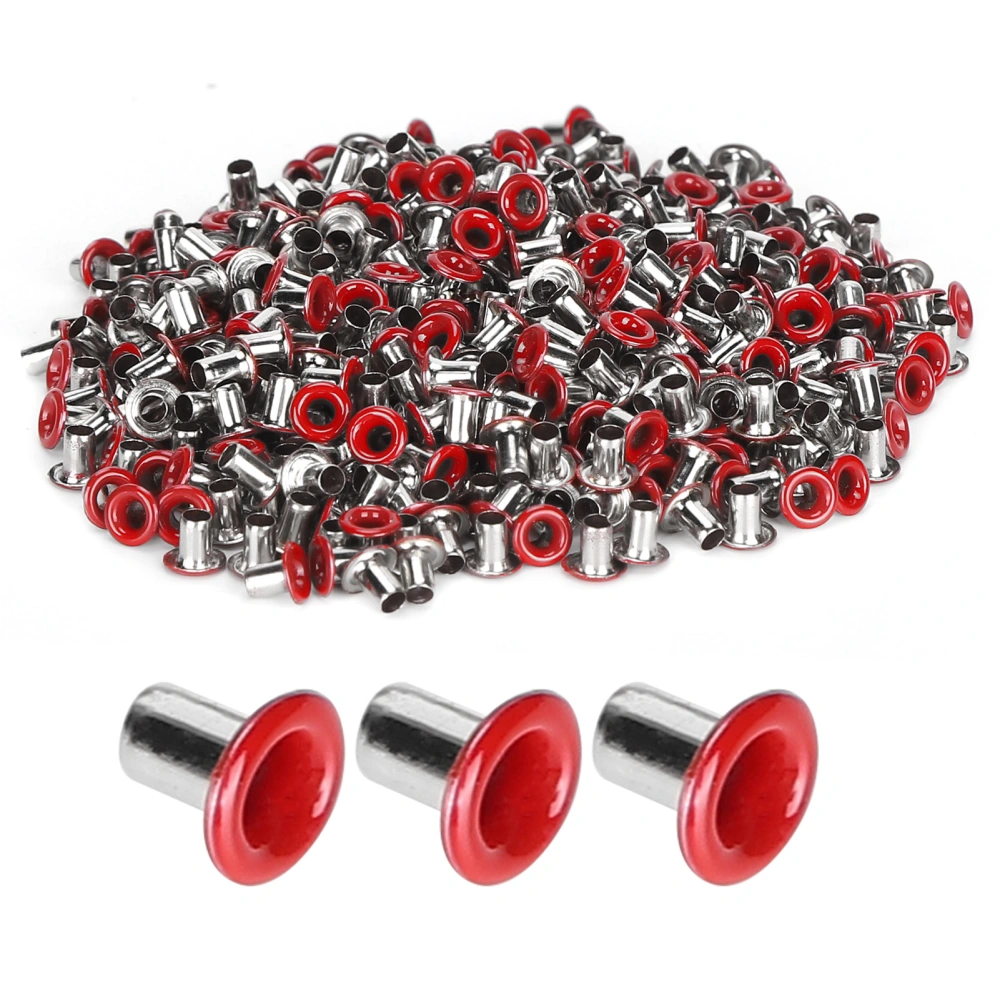 500Pcs Brass Eyelets 2mm Inner Hole Colorful Grommets Kit for Clothing Shoes Bag DIY CraftsRed