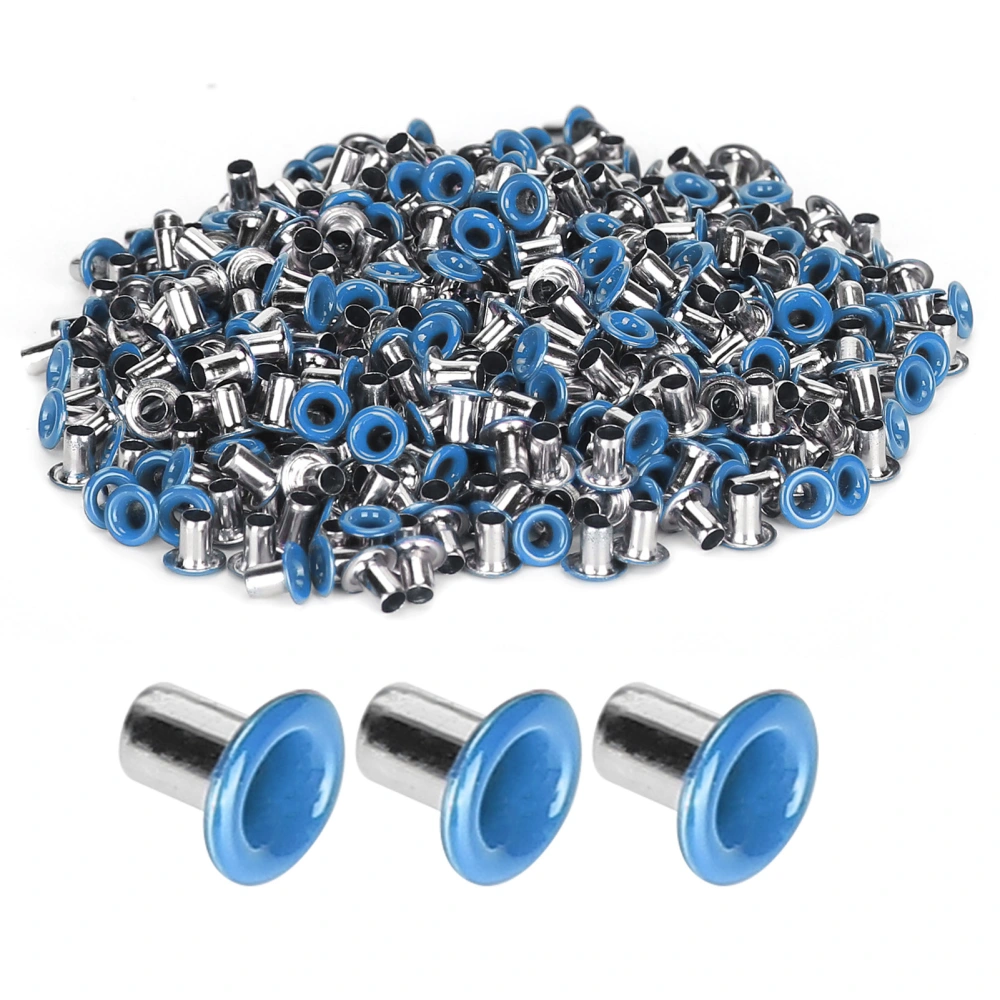 500Pcs Brass Eyelets 2mm Inner Hole Colorful Grommets Kit for Clothing Shoes Bag DIY CraftsLight Blue