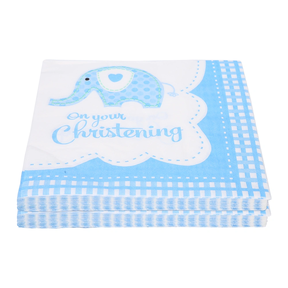 Luncheon Napkins Boy Christening Baptism Paper for Luncheon Decoration CelebrationElephant