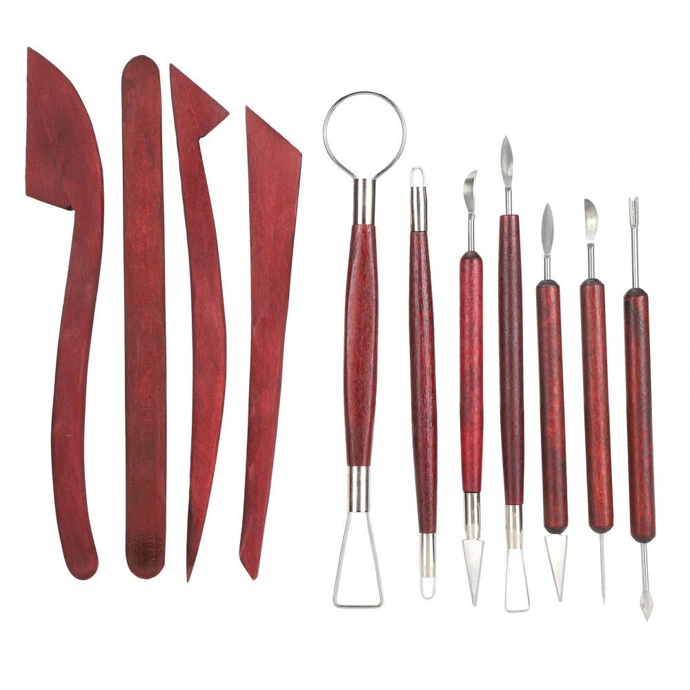 11pcs Pottery Sculpting Set Portable Polymer Clay Sculpture Carving Knife Tool Set