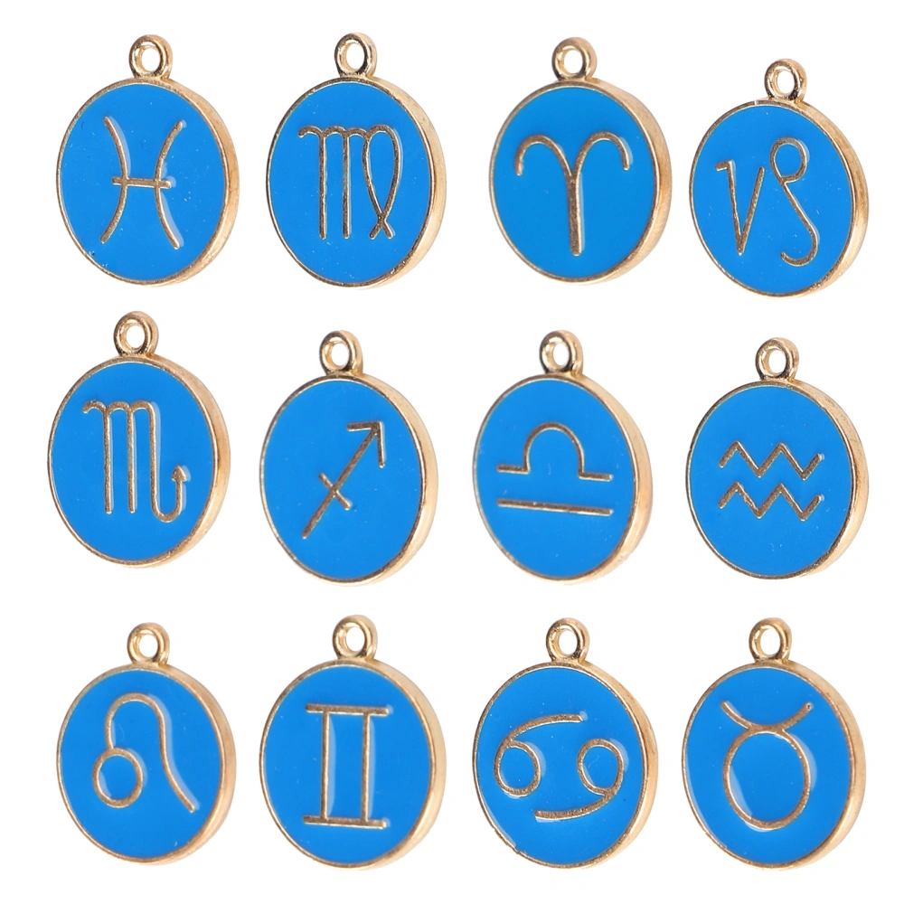 12 Constellations Pendant DIY Jewelry Making Necklace Bracelet Crafting Supplies 15x12mmRoyal Blue