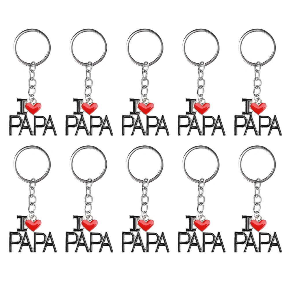 10pcs Heart Pendant Keychains Key Ring Jewelry Phone Bag Wallet Pendant AccessoryD110-PAPA