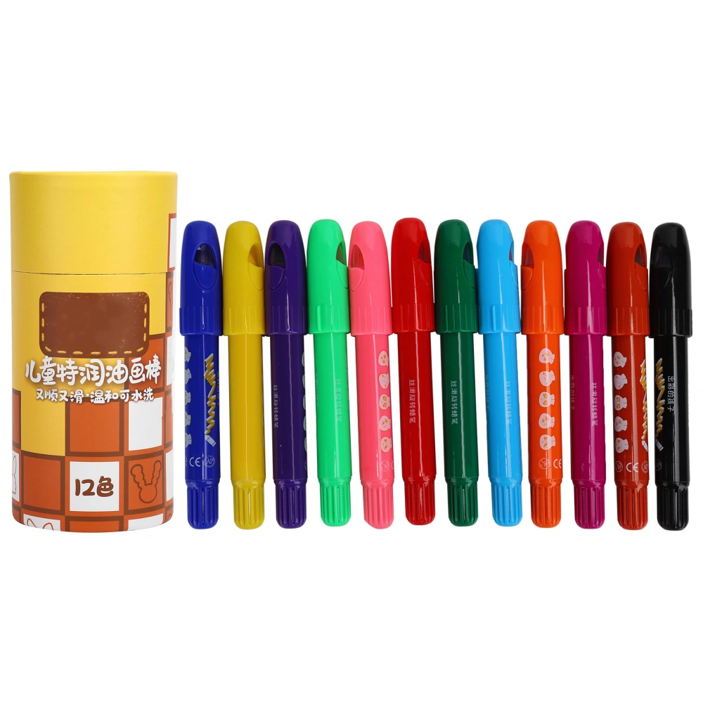 Rotating Crayons Wax Colorful Washable Children Graffiti Painting Drawing Tools12‑Color