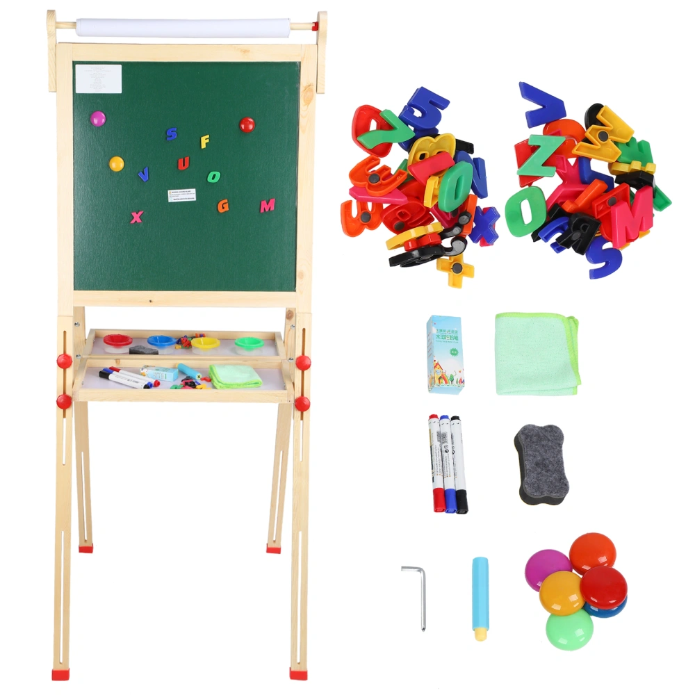 Children Double Sided Drawing Easel Height Adjustable Whiteboard Blackboard Accessory Set