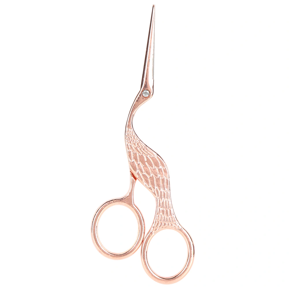 Vintage Craft Scissors Bird Shape Stainless Steel Sharp Tip Sewing Embroidery ScissorsRose Gold