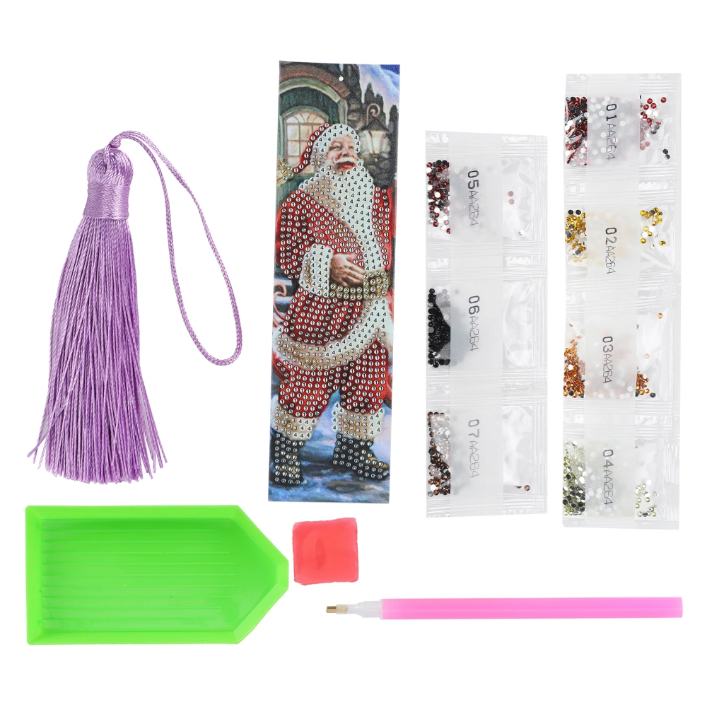 Santa Claus Pattern Diamond Painting Bookmark DIY Rhinestones Beaded BookmarksAA264