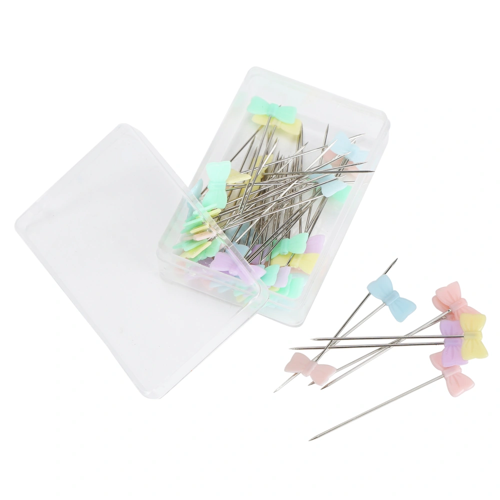 50Pcs Sewing Straight Pins Colorful Patchworks Quilting Pins Tool for DIY CraftingBow