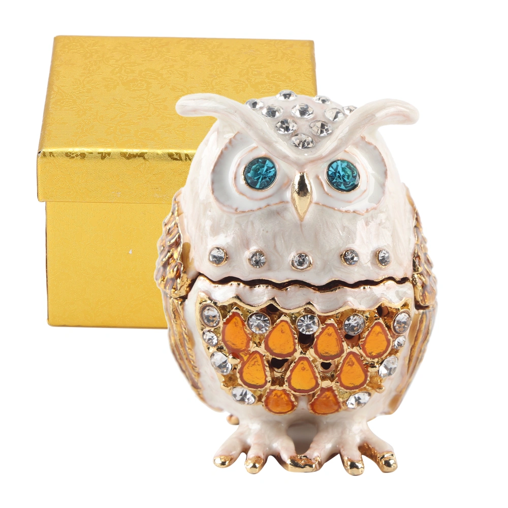 Mini Jewelry Trinket Box Storage Jewelry Display Owl Shaped Ornaments Hinged Jewelry Box