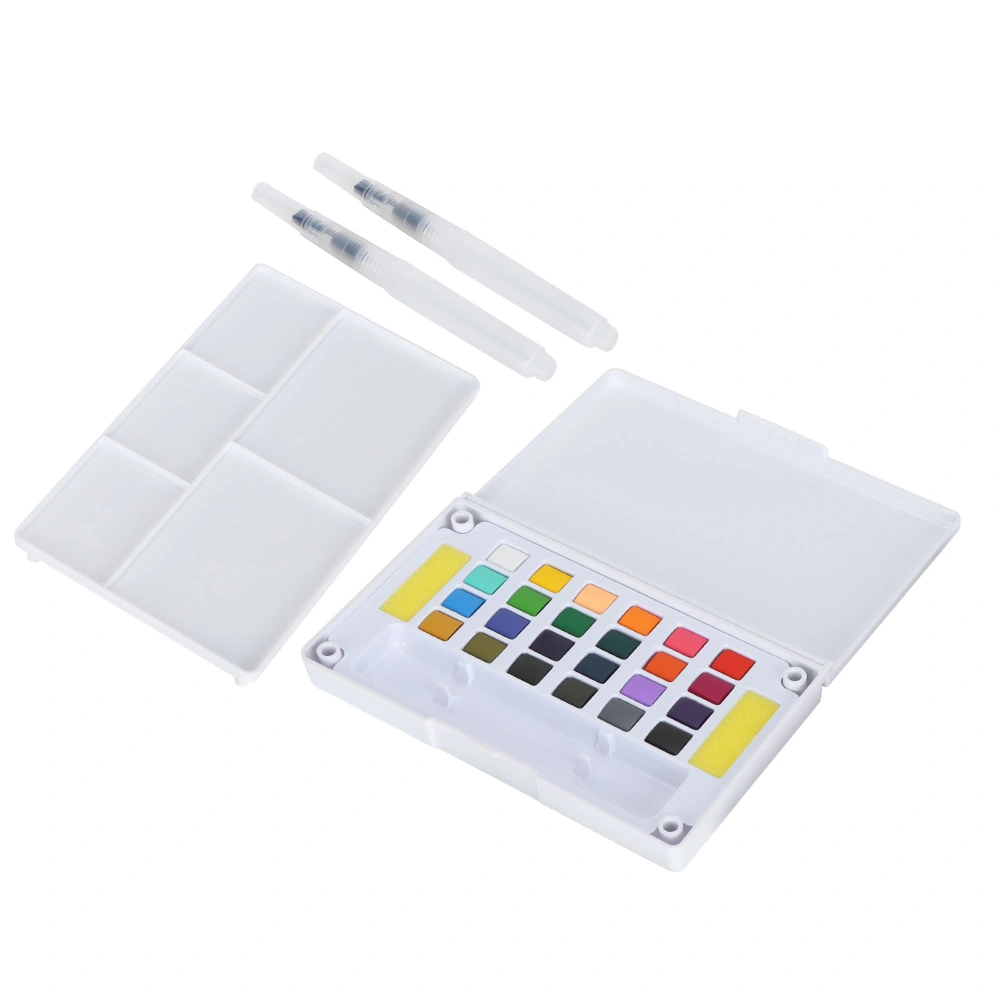 Watercolor Pigment Portable Bright Color Beginner Artist Watercolor Paint Set with Pen24 Colors