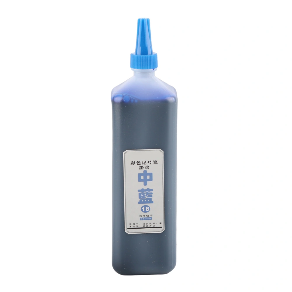 Marker Refill Ink Color Permanent Poster Pen Replenishing Liquid Art Craft Supplies200ml Medium Blue