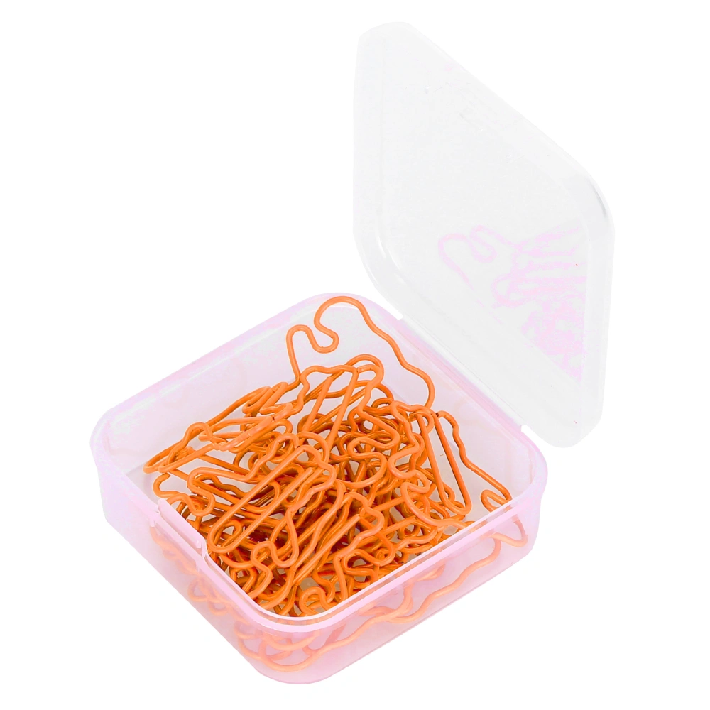 20PCS Mini Plastic Coated Wire Paperclip Bear Shape Bookmark Clip File Notebook HolderOrange