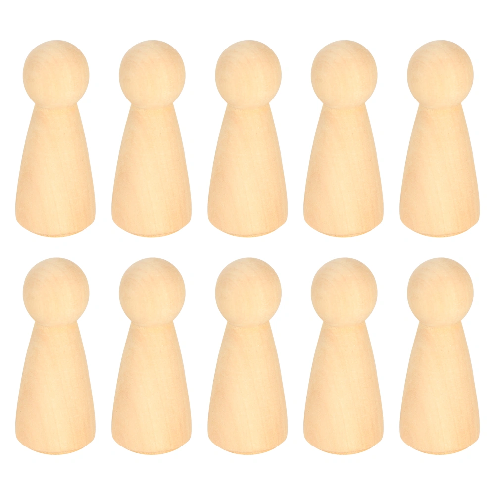 Wood Peg Dolls Set Unfinished Unpainted Decorative Wooden Figures for DIY Painting Crafts