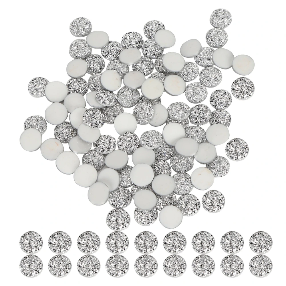 100Pcs Flat Diamond Resin Round Bright Flatback Rhinestone Accessories Craft Supplies 12mm