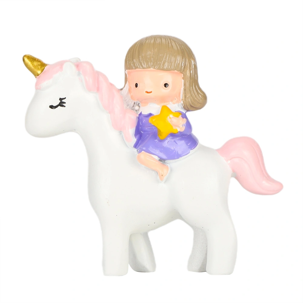 Animal Sculpture Magic Figurines Lovely Girl Resin Decoration for Birthday Christmas GiftsPurple Clothes