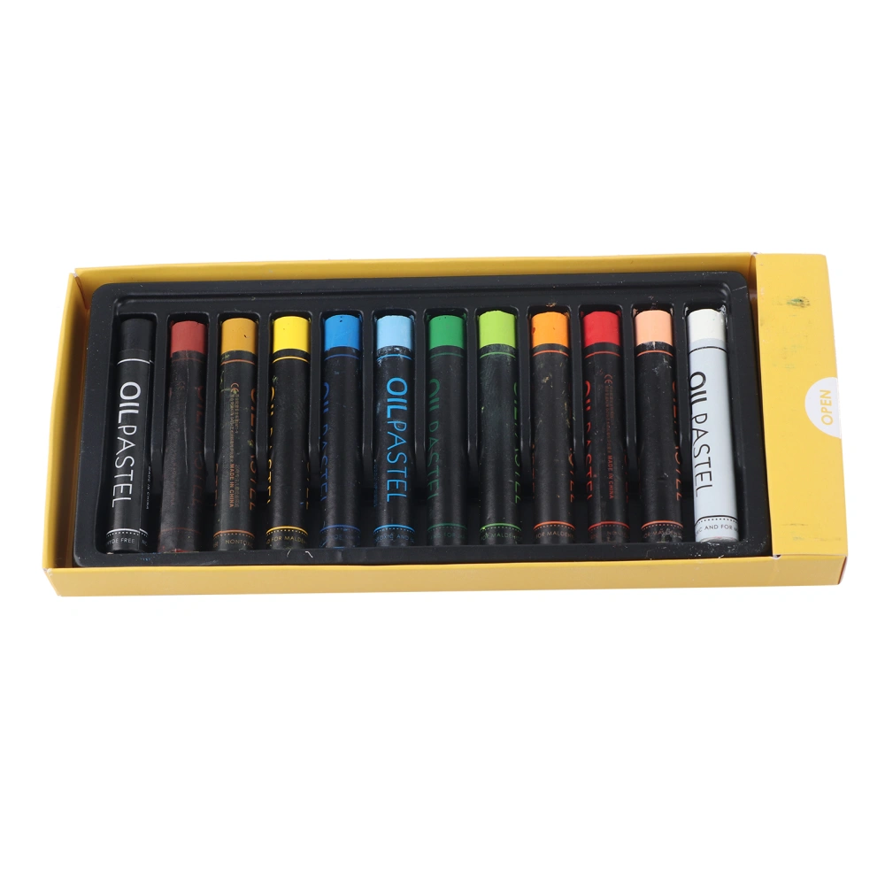 Oil Pastels Heavy Color Cylindrical Oil Painting Stick for Graffiti Art Painting Drawing12 Colors