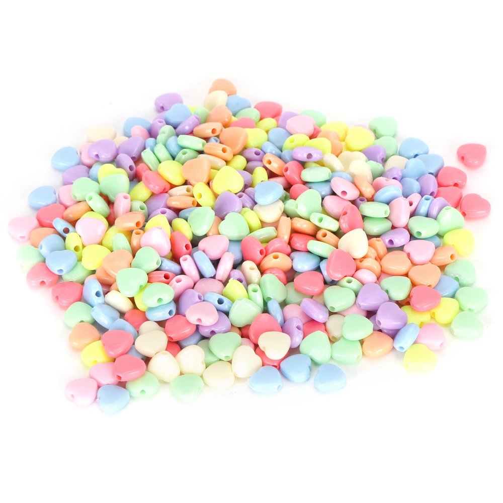 500PCS Heart Shaped Plastic Beads Craft Beads for DIY Clothing Accessories Materials