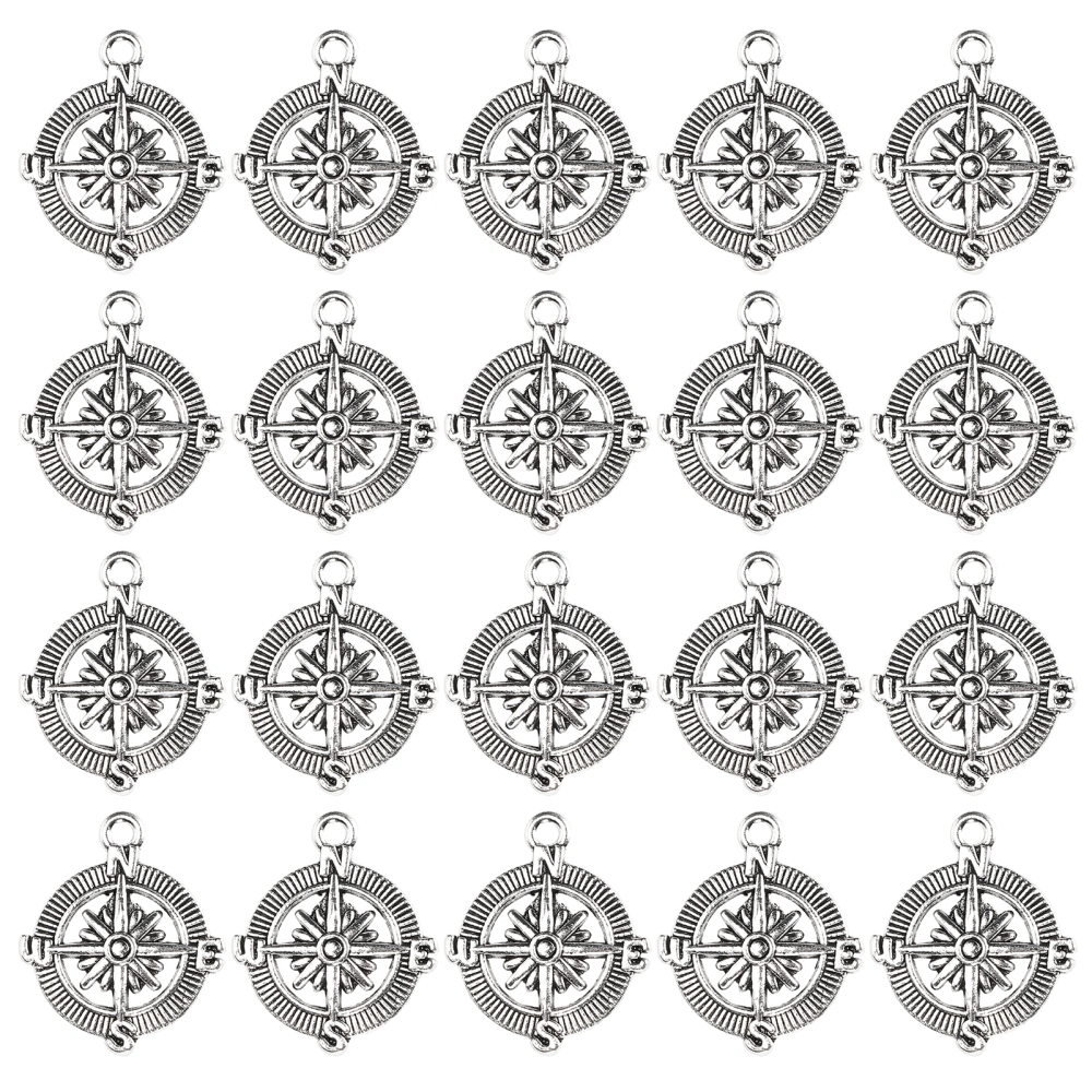 20Pcs Compass Pendant Nautical Series Anchor Alloy Jewelry Accessories Bracelet DIY Materials