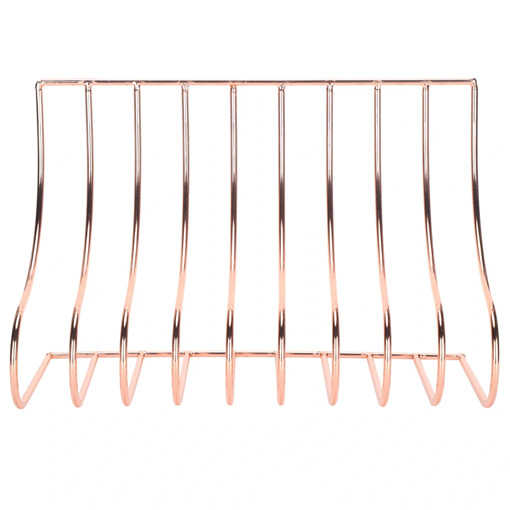 Sshaped Book Stand Wrought Iron Bookshelf File Storage Holder for Home Office Rose Gold