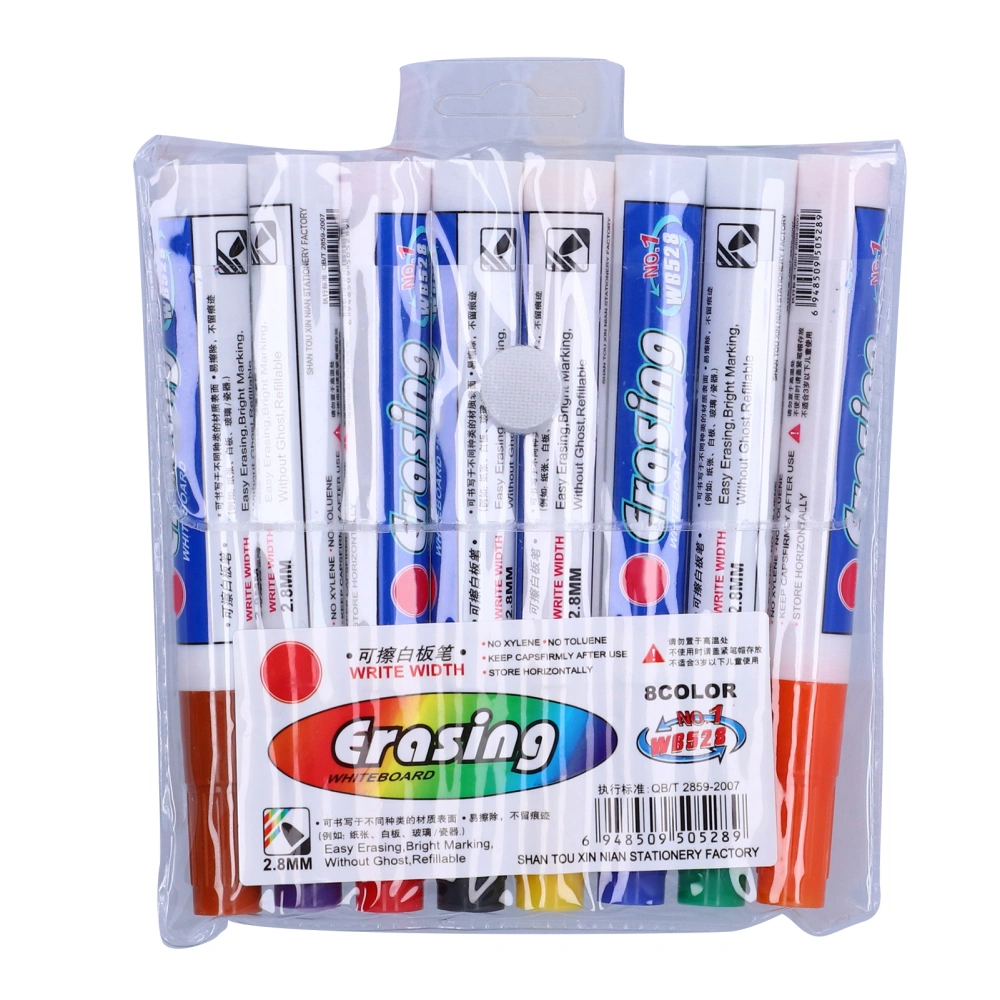 Whiteboard Pen Colorful Painting Pens Erasable Marker Children Drawing Graffiti Tool Set8-Color