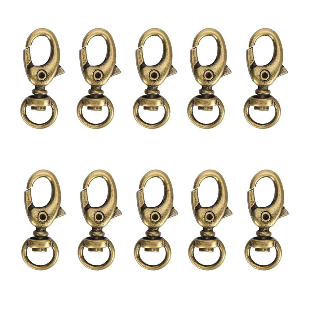 10Pcs Lobster Clasp Green Patina Zinc Alloy Rotating Hook Buckle Luggage Jewelry Accessories