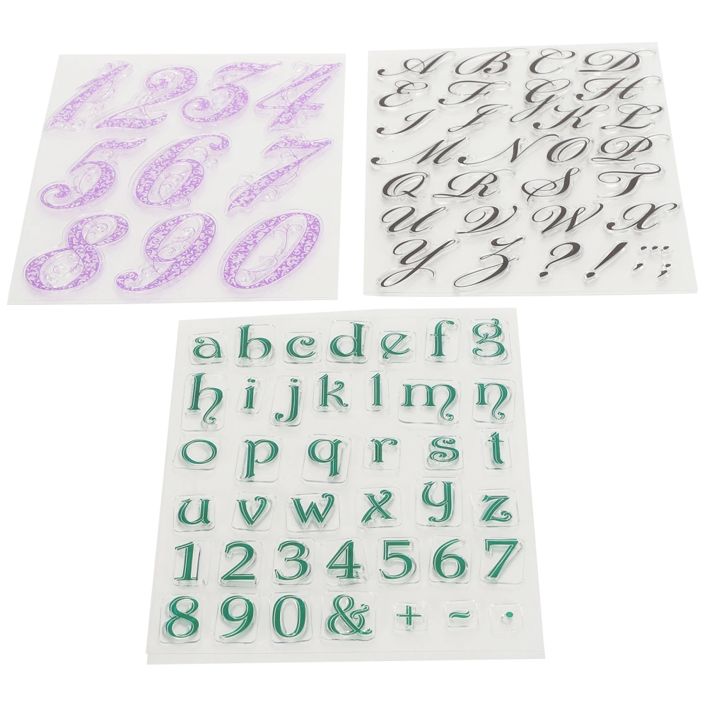 3Pcs Transparent Stamp Rubber TPR DIY Journal Album Decoration Craft Gift Accessorie