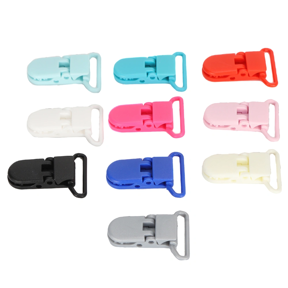 10Pcs Suspender Clips Nylon Material Colorful Fix Locking Duckbill Sling Clip with Buckle