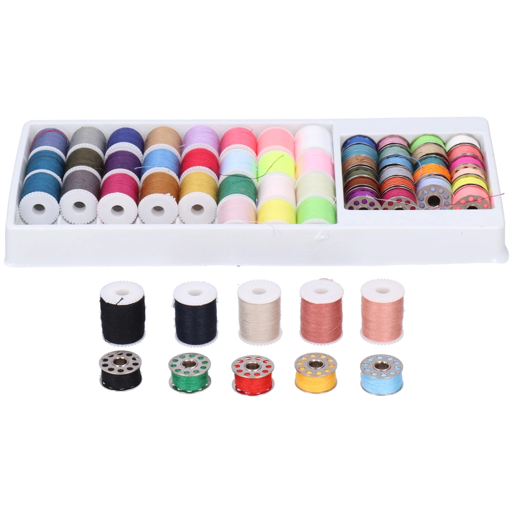 Sewing Thread Color Bottom 32Pcs Spool Thread 28Pcs Metal Bobbin Thread Household Accessories