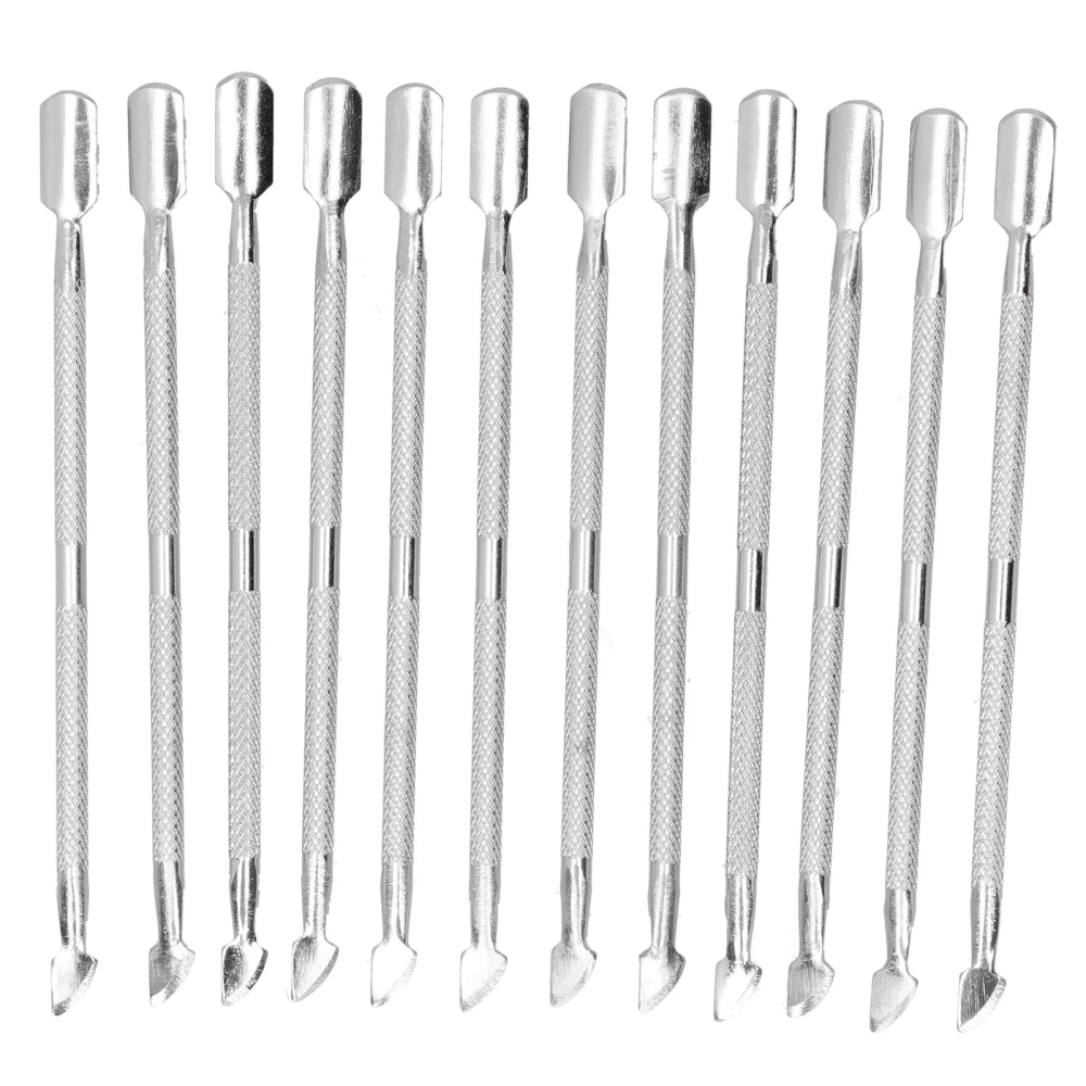 12Pcs Glue Stick Double-Ended Stainless Steel Squeegee Sticks Manual Leather Gluing Tool