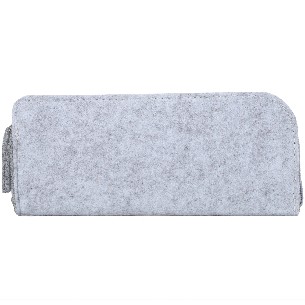 Pen Case Felt Storage Pencil Bag Thickened Flat Paint Brush DustProof Storage Tools(Light Gray )