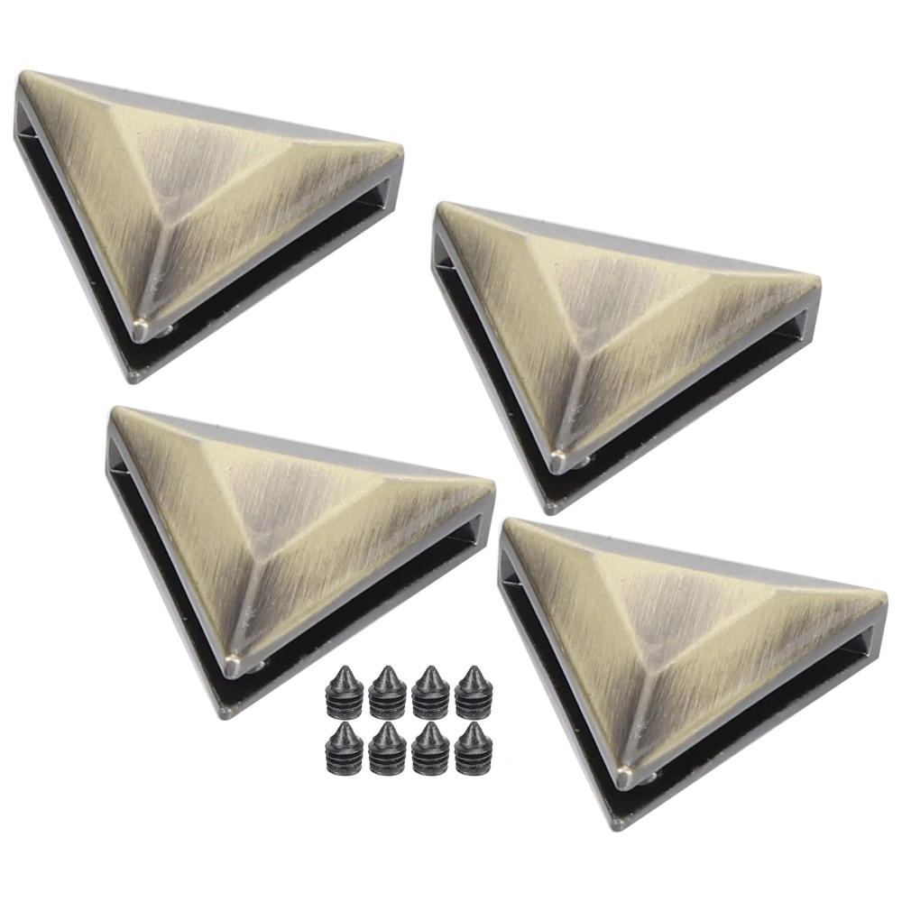 4 Sets Metal Triangle Buttons DIY Jeans Luggage Bag Decoration Buckle AccessoriesBronze B01-51-52063