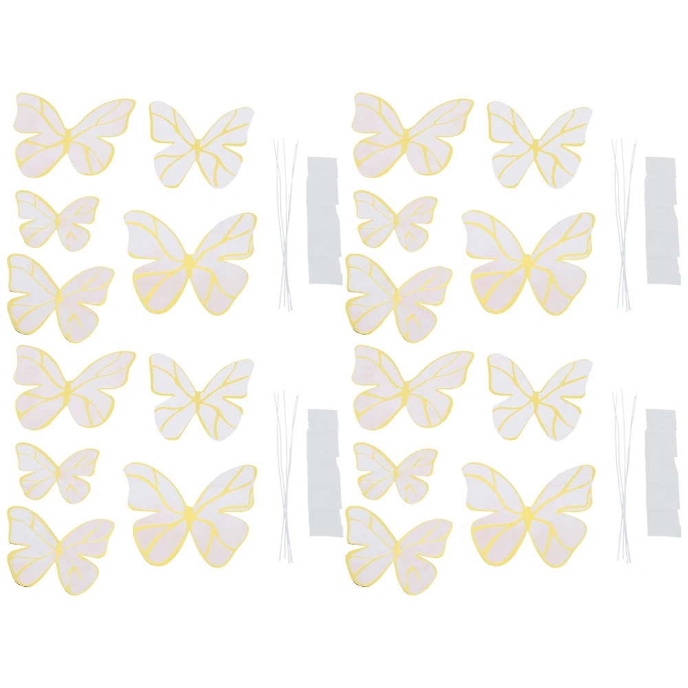 4 Pack Butterfly Wall Decals Stickers Decorations Beige Party Home Art Decor Craft