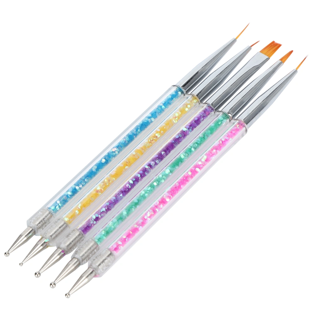 Professional Nail Art Liner Brushes DIY Double End Nail Dotting Pen Painting Brush Set