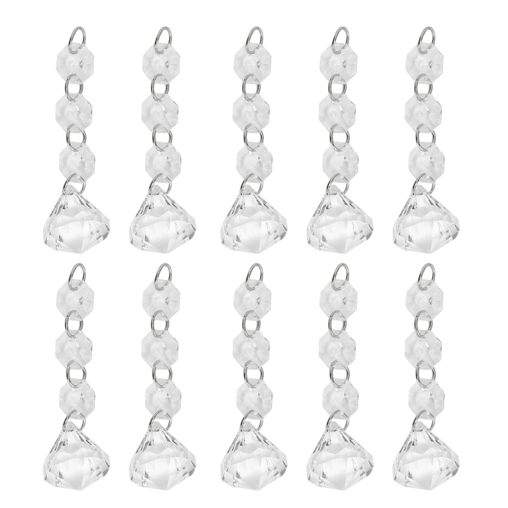 10Pcs Pendant Diamond Lighting Acrylic Lamp Hanging Chandelier Decoration Accessories