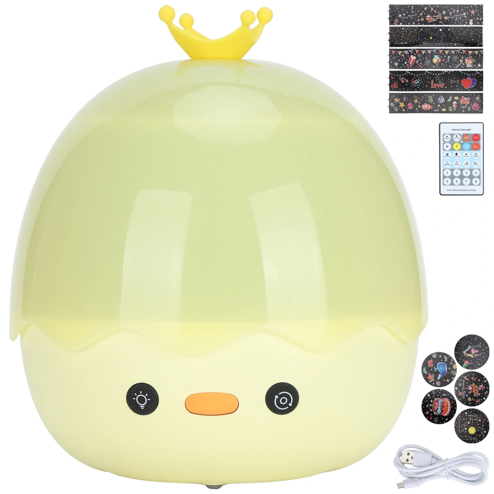 Projection Lamp with Musicbox Crown Duck Shaped Colorful Night Light Craft Decorations