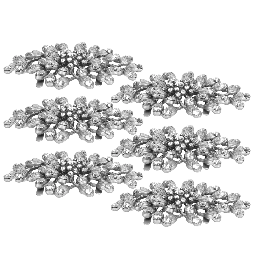 6Pcs Shoe Clips All-Match Boots Buckle Uppers Wedding Party Decoration AccessoriesHW6441 Silver Edge Flowered Dot Diamond