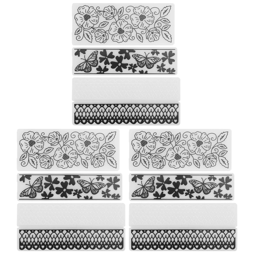 9Pcs Flower Plastic Embossing Folder Rectangle for DIY Card Maker Hand‑Made Accessories