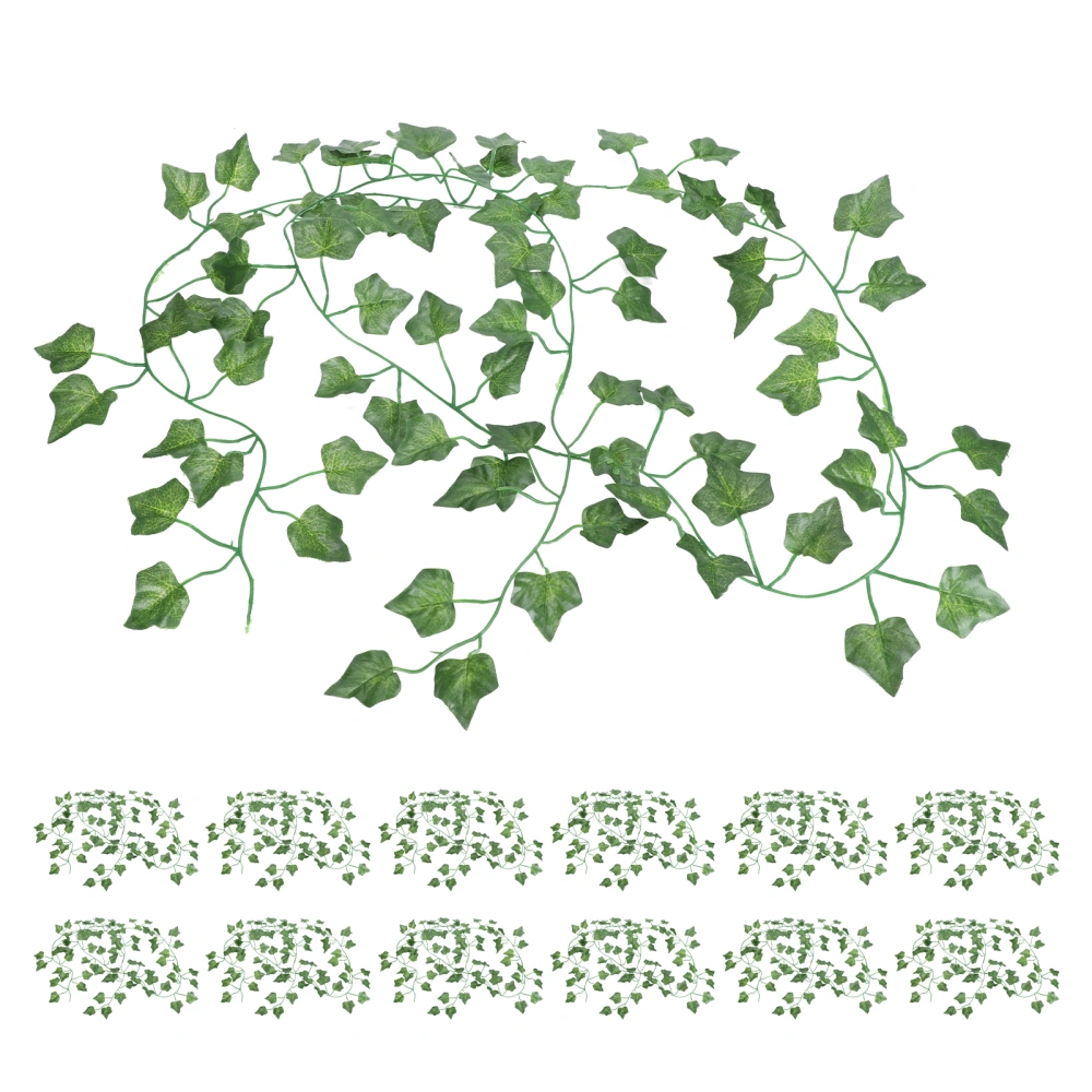 12Pcs Plastic Rattan DIY Green Leaf Decoration for Fence Swing Door Wedding PartySweet Potato Leaves