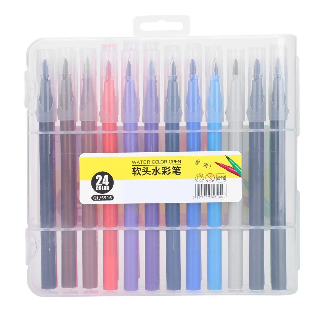 Watercolor Pen Drawing Assorted Colors Fineliner Tip Art Markers Painting Supplies24 Colors