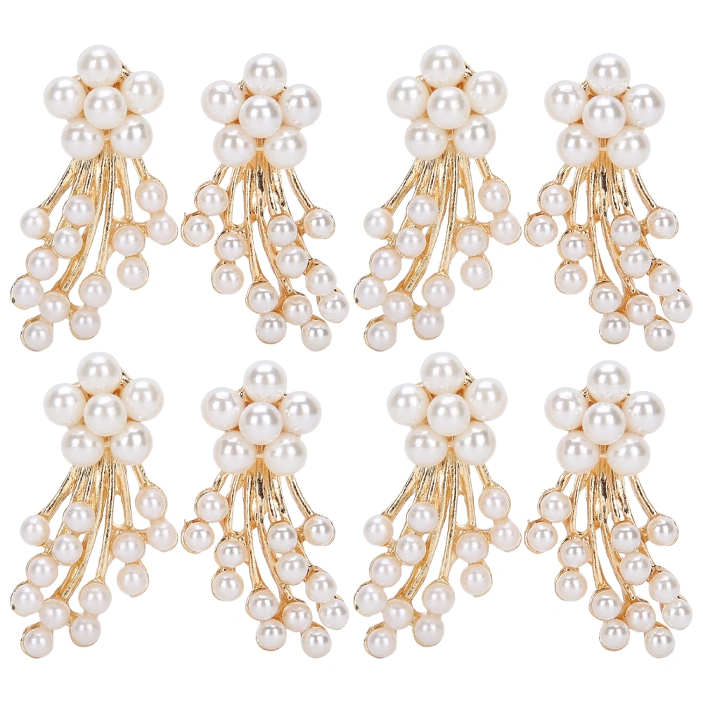 Pearls Rhinestones Flower DIY Clothing Shoes Jewelry Decoration Accessories 3 x 1.8cmPearl Shooting Star Bouquet