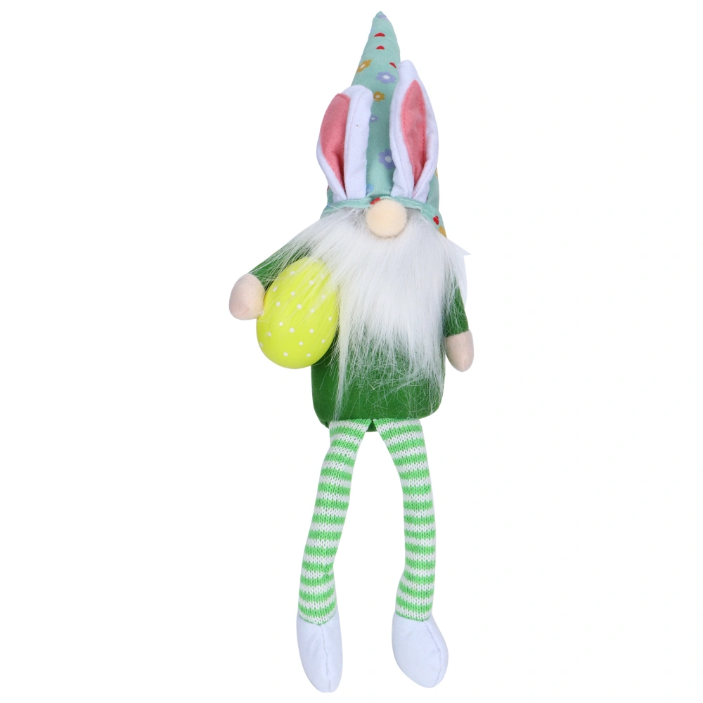 Dwarf Doll Cloth Rabbit Elf Gnome Doll Ornaments Long Legs Living Room Table DecorationGreen