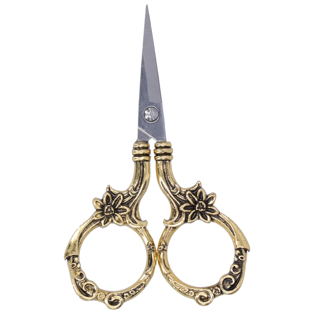 Vintage Flower Scissors DIY European Style Needlework Embroidery Retro Craft CollectionGold