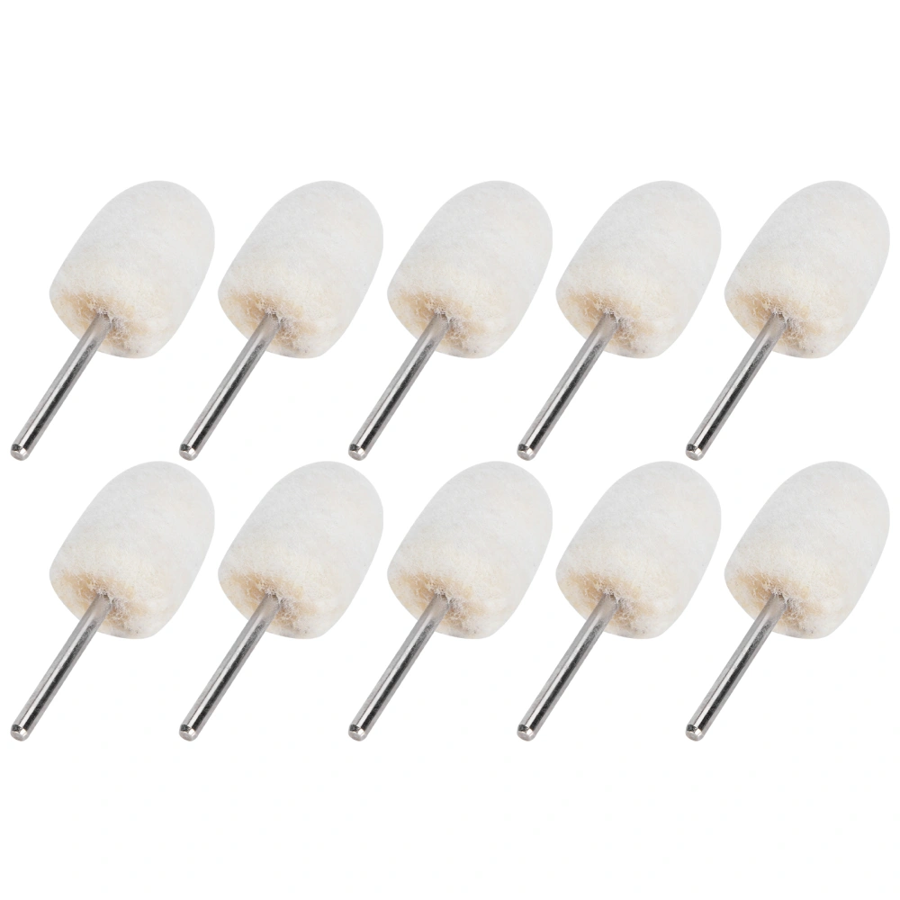 10pcs 0.6in Wool Grinding Head Portable Polishing Buffing Tools for Jewelry Jades Metal Glass