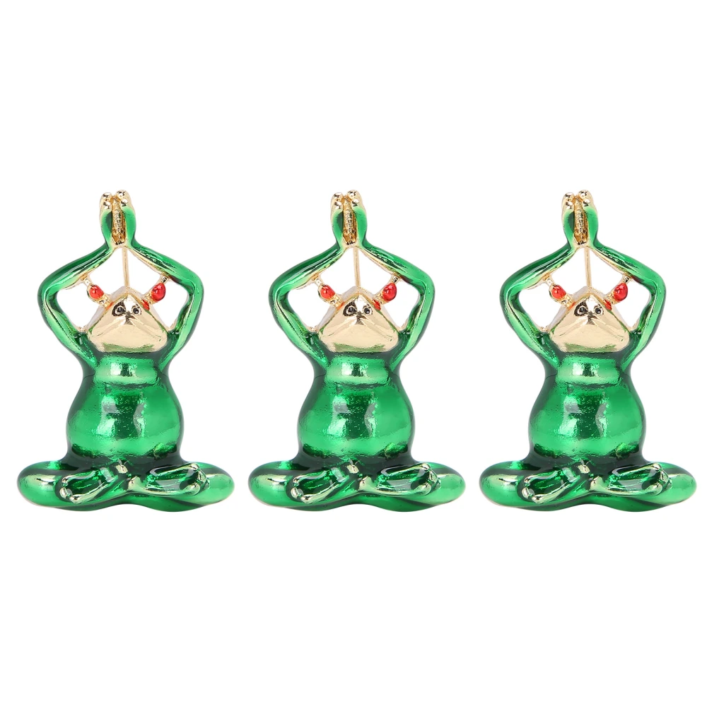 3Pcs Frog Brooch Hand-Made Fashion Cute Cartoon Animal Badge Clothing AccessoriesGreen