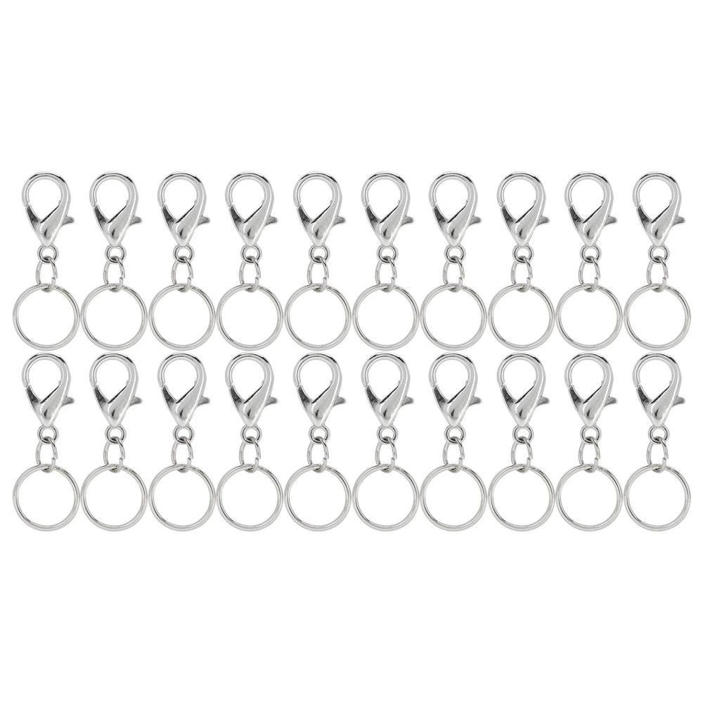 20Pcs Key Chain Clip Hook Swivel Lanyard Snap Keychain Key Ring DIY Accessories Hardware7x14mm Small Clip with 12mm Inner Diameter Key Ring